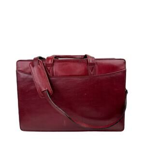 Vintage Scully Unisex Burgundy Red Leather Laptop Work Bag Briefcase Strap VTG